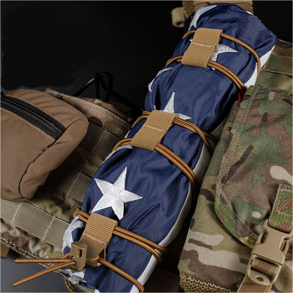 SINAIRSOFT Tactical National Flag Bungee Storage Elastic Fasten Strap Vest Fixed Cord Kits
