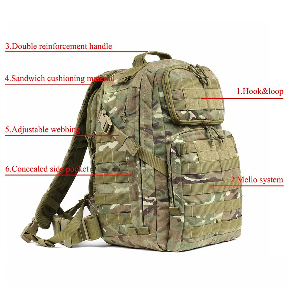 SINAIRSOFT Tactical 55L Outdoor Molle Waterproof Backpack