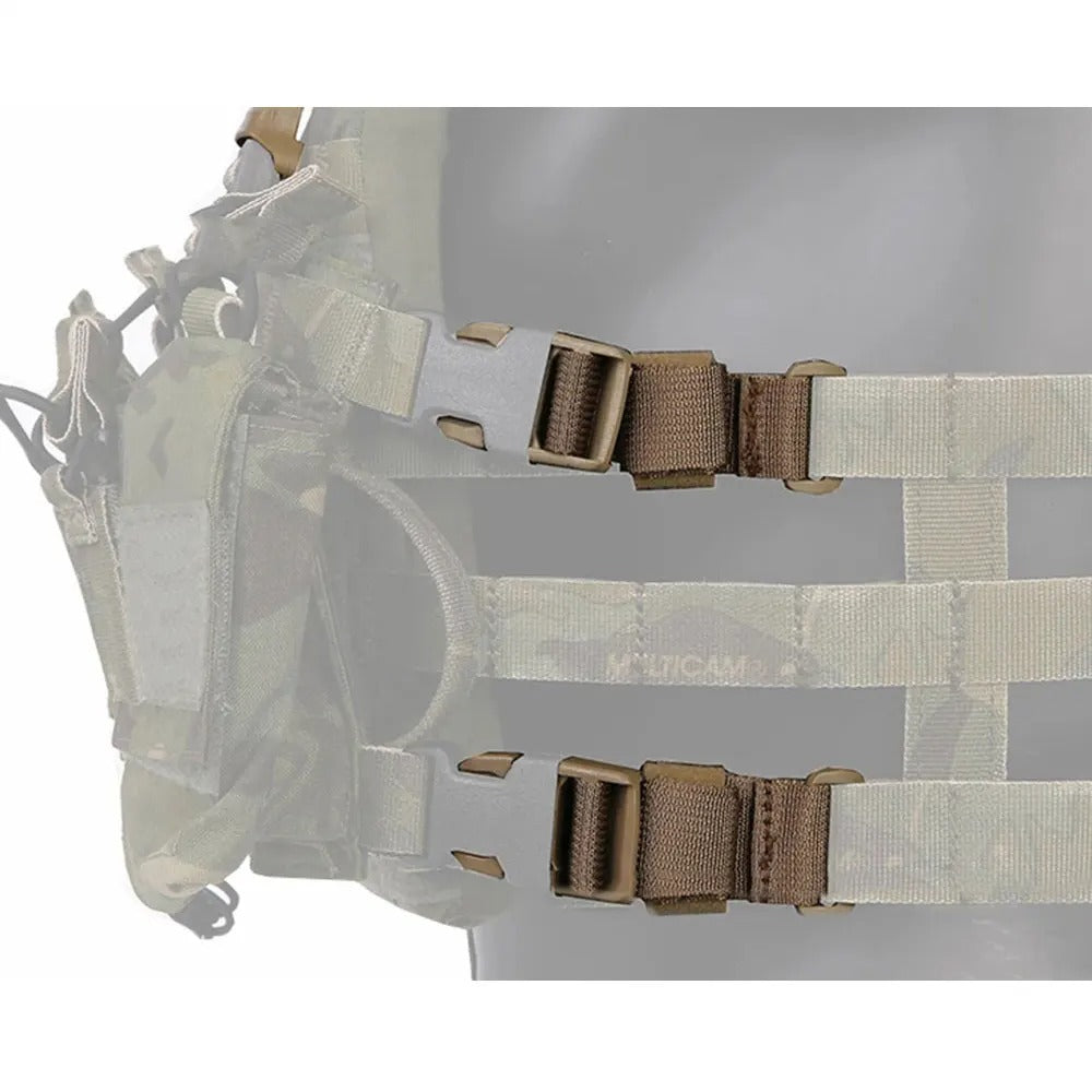 EMERSONGEAR Chest Rig Vest Adapter Kit Set MOLLE Strap Webbing w/ 1” Buckle Clips