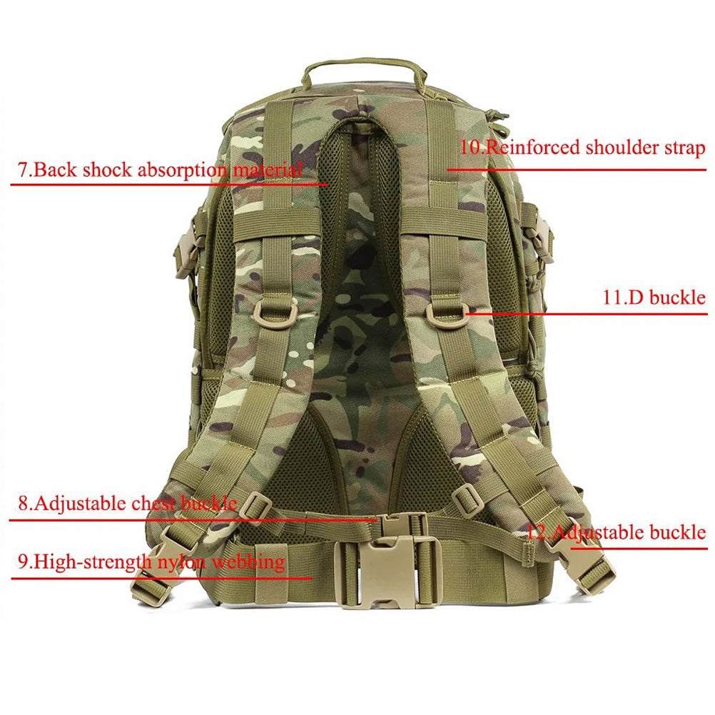 SINAIRSOFT Tactical 55L Outdoor Molle Waterproof Backpack