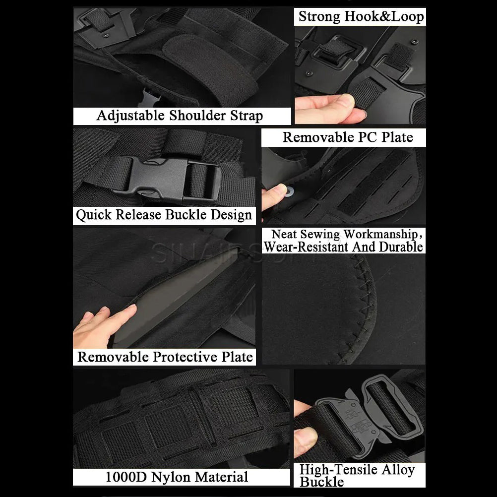 SINAIRSOFT Tactical Armor Suit Adjustable Tactical Molle Chest Protector Vest