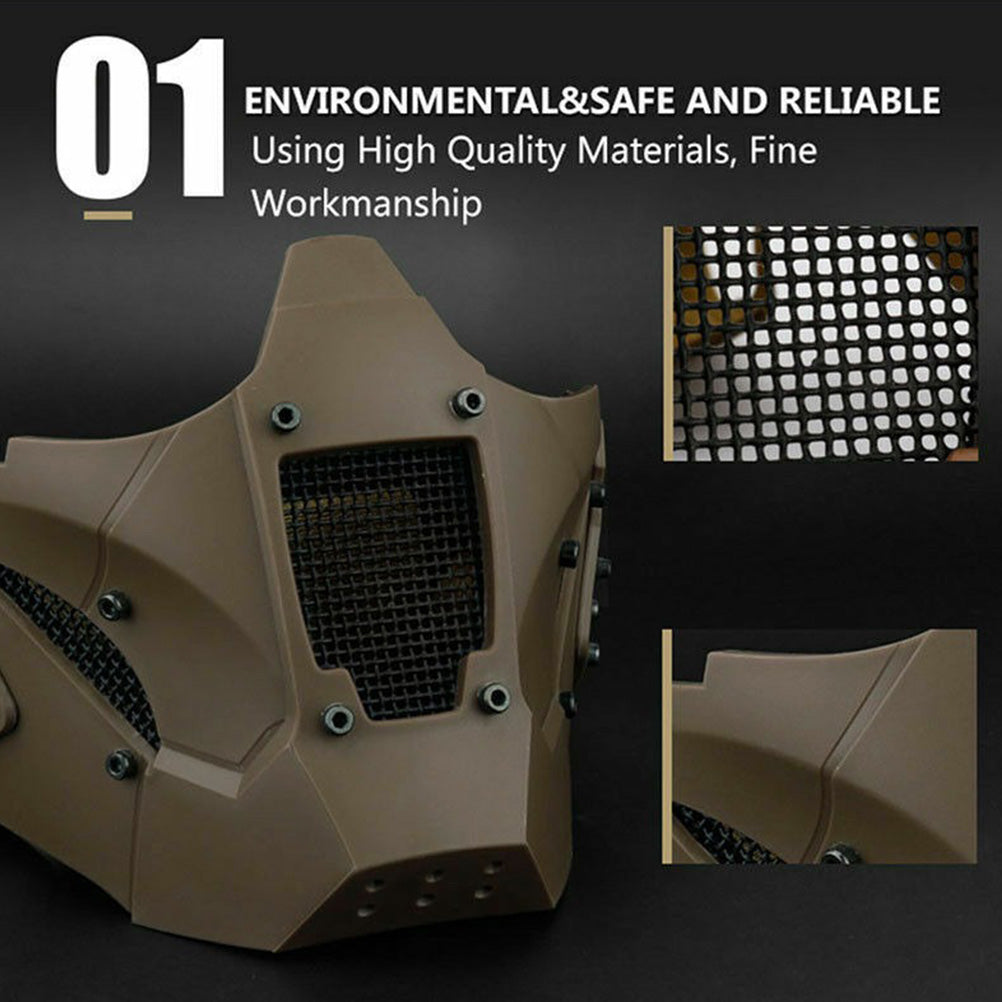 SINAIRSOFT Tactical Mesh Mask Half Face Mask Airsoft FAST Helmet Masks