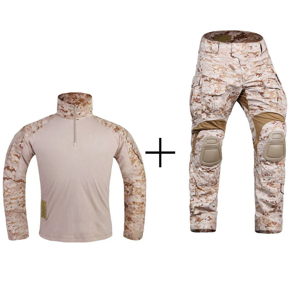 EMERSONGEAR G3 Combat Uniform Airsoft Shirt Pants with Knee Pads Tactical BDU Hunting o Clothes