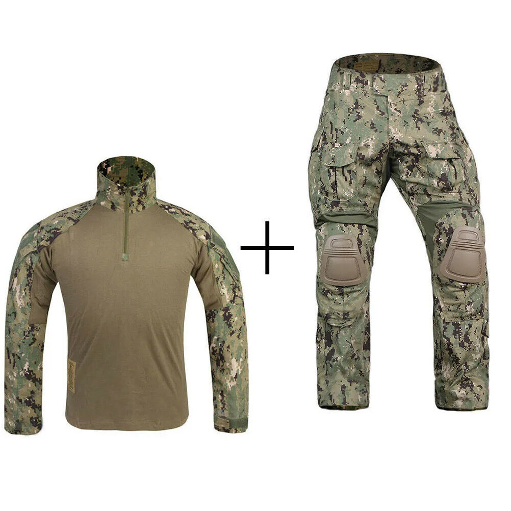 EMERSONGEAR G3 Combat Uniform Airsoft Shirt Pants with Knee Pads Tactical BDU Hunting o Clothes