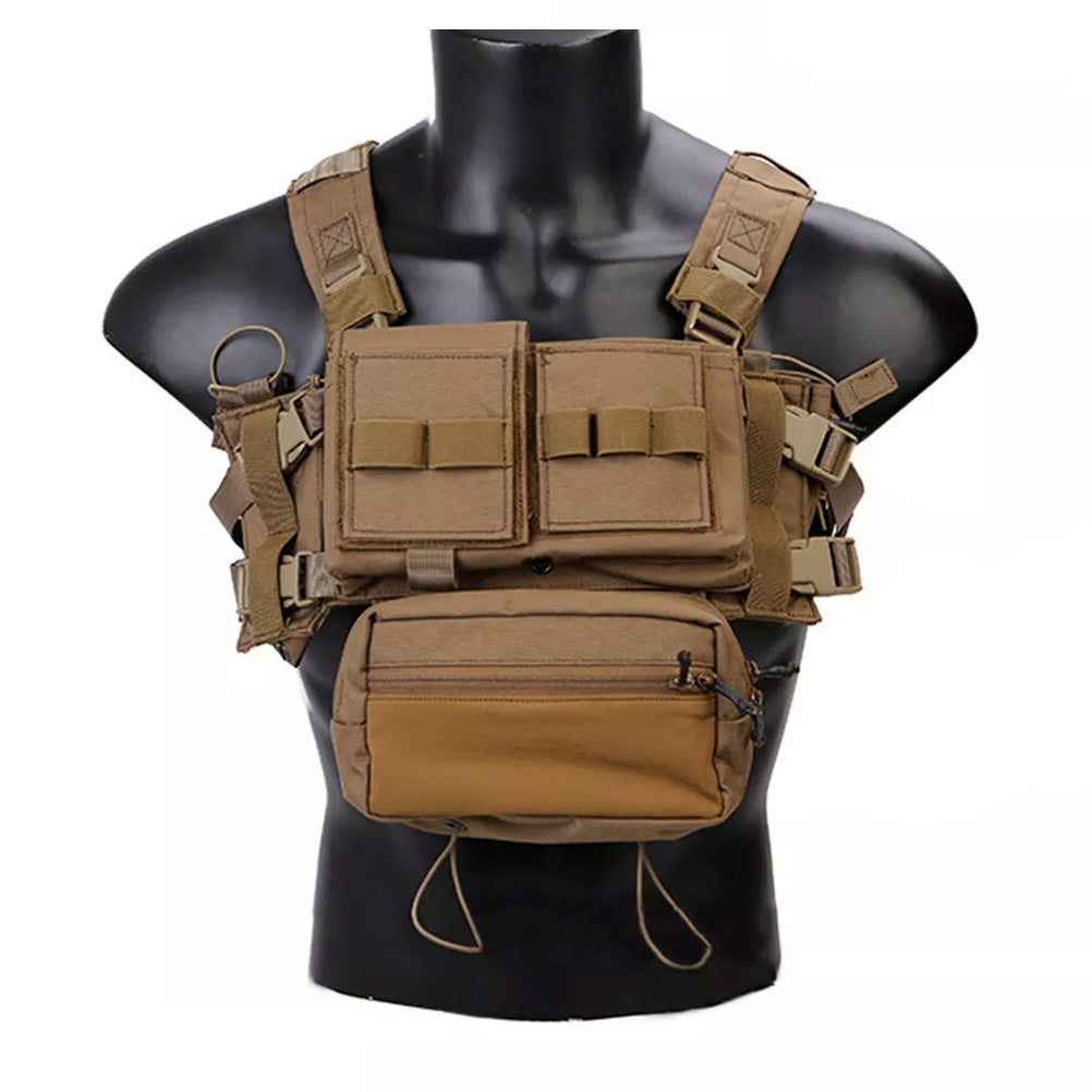 EMERSONGEAR Tactical Chest Rig MK3 Micro Fight Adjust Classic Carrier w/ 5.56 Pouch