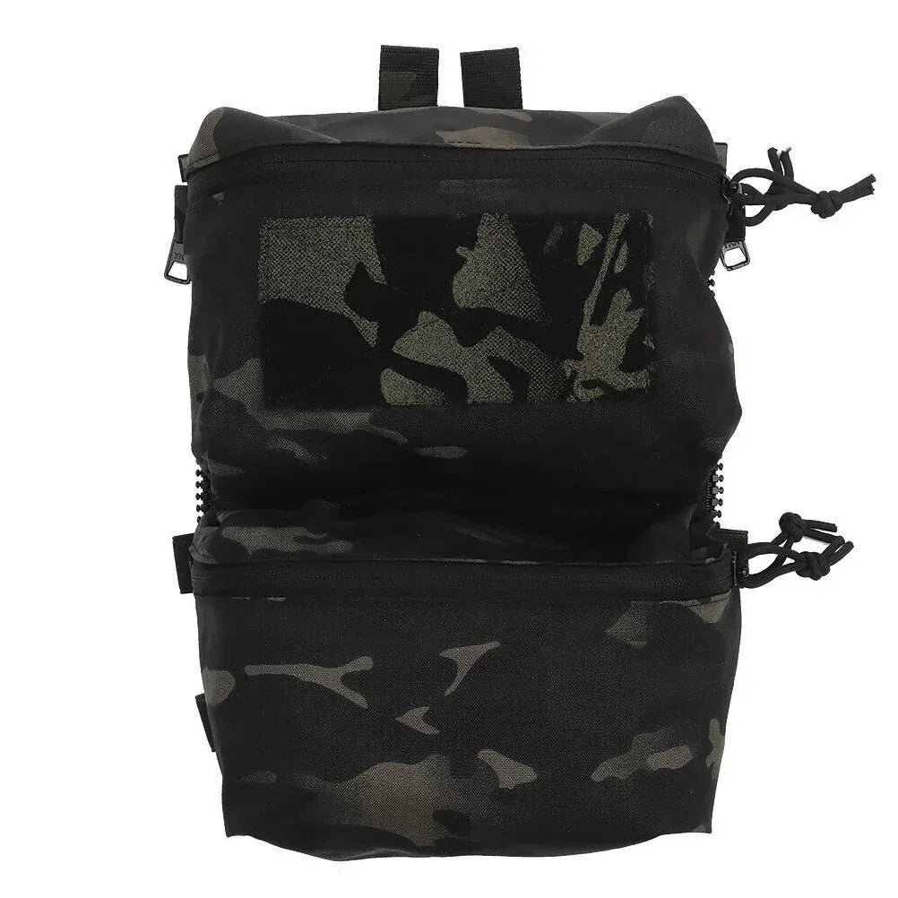 SINAIRSOFT Taktika Malantaŭa Panelo Duobla Poŝo Por V5 Plata Vesto Zipa Ĝenerala Celujo