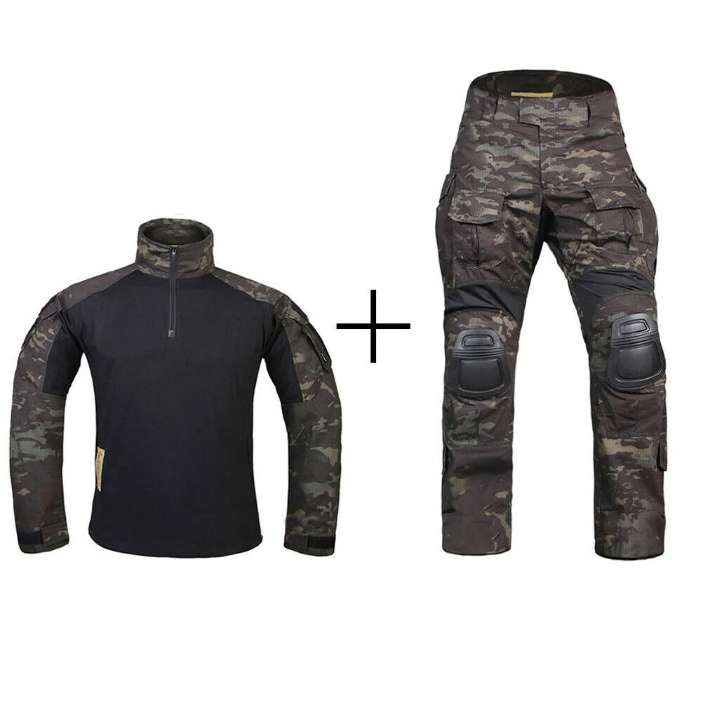 EMERSONGEAR G3 Combat Uniform Airsoft Shirt Pants with Knee Pads Tactical BDU Hunting o Clothes