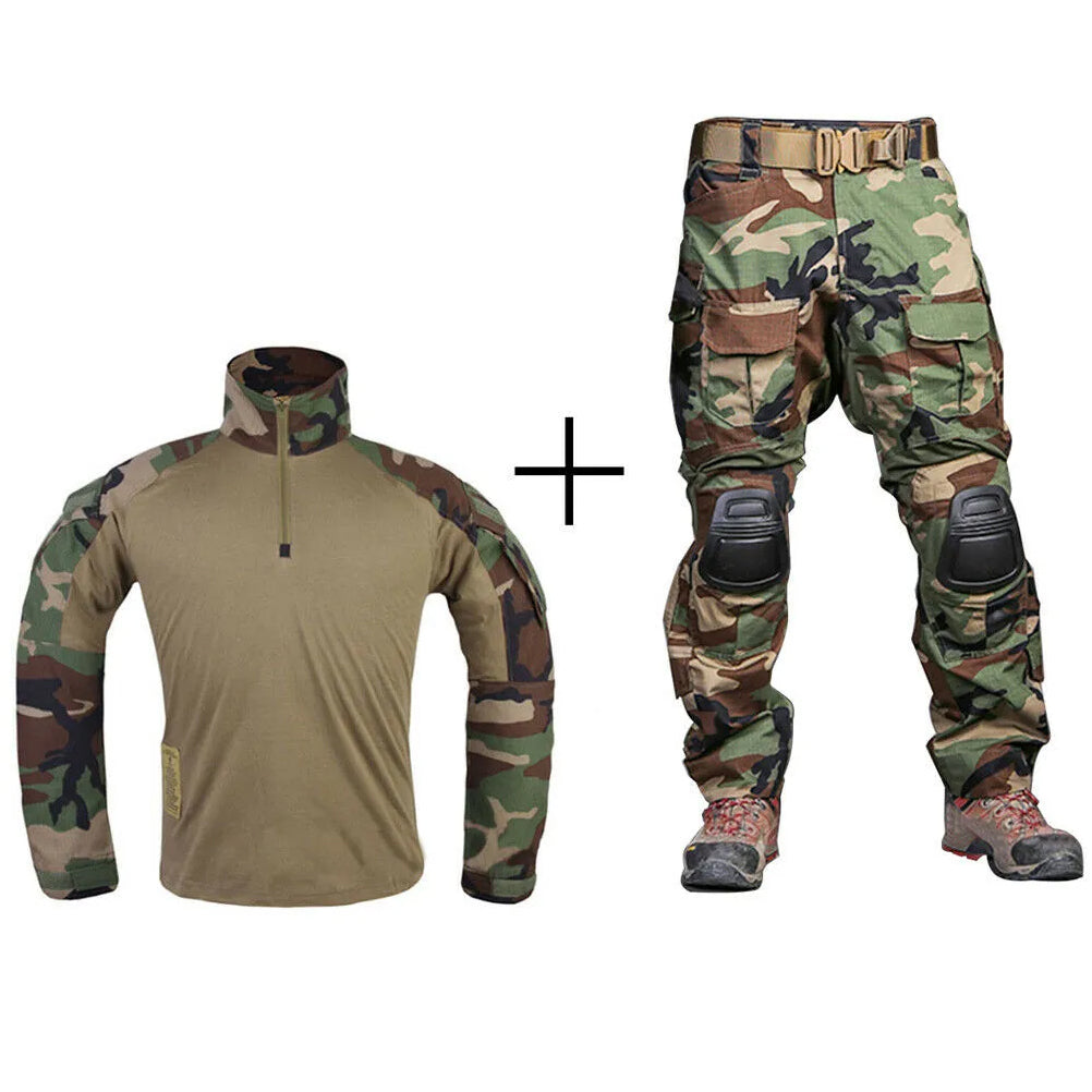EMERSONGEAR G3 Combat Uniform Airsoft Shirt Pants with Knee Pads Tactical BDU Hunting o Clothes
