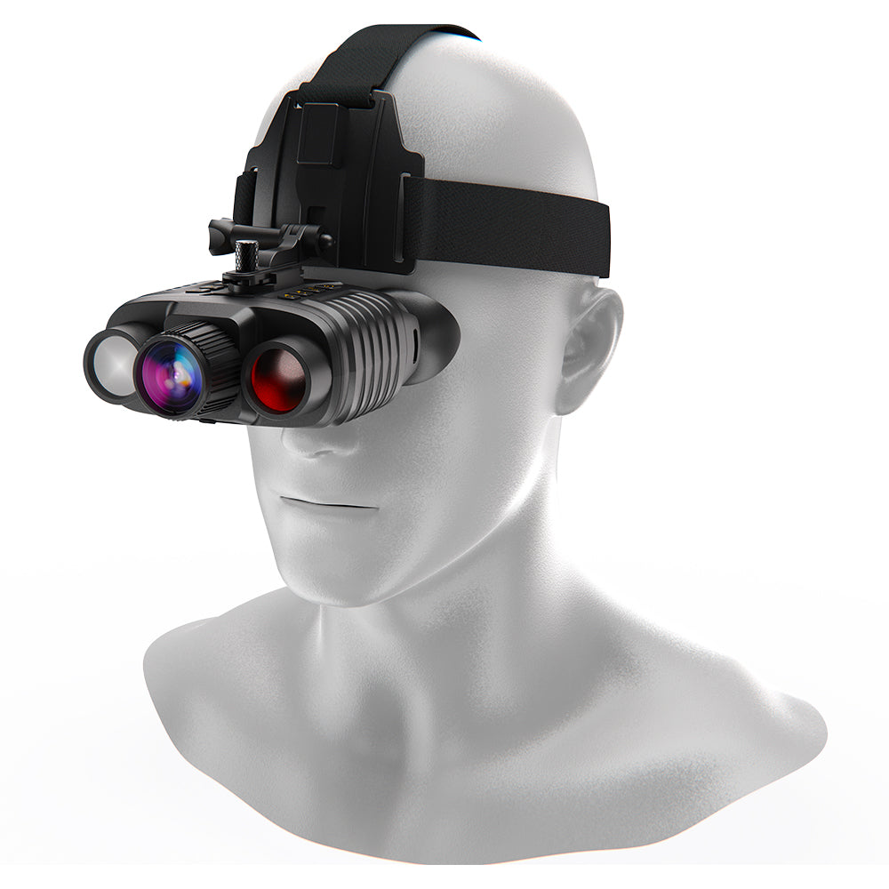 SINAIRSOFT Digital Infrared Night Vision Binoculars 4K 3D Head Mounted Goggles 8X Zoom 300M