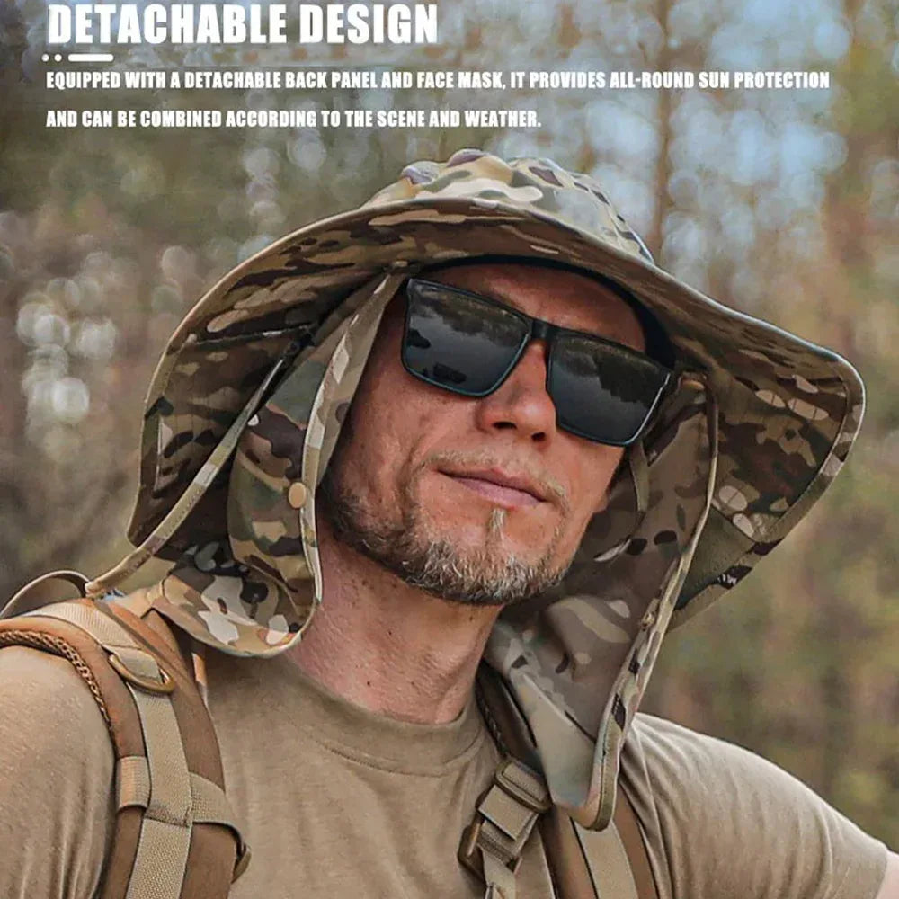 Emersongear® Modular Sun Shield Cap - Detachable Mask & Neck Guard