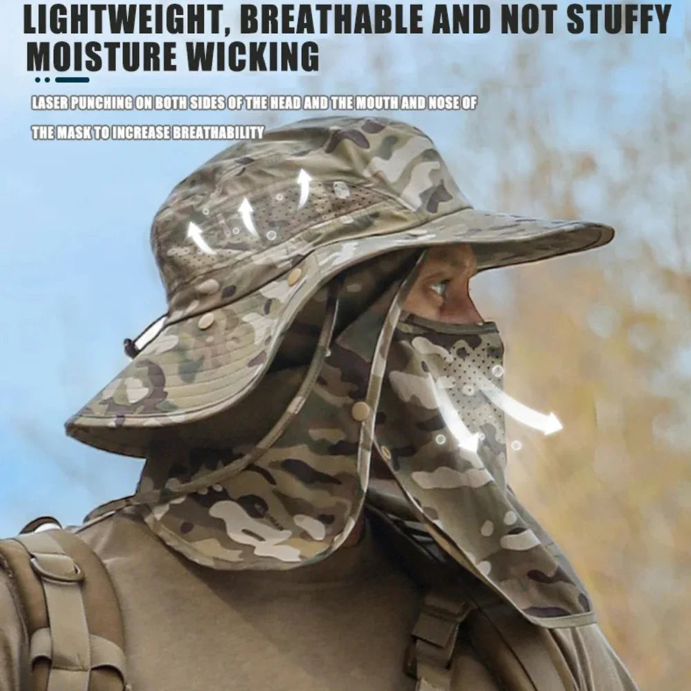 Emersongear® Modular Sun Shield Cap - Detachable Mask & Neck Guard