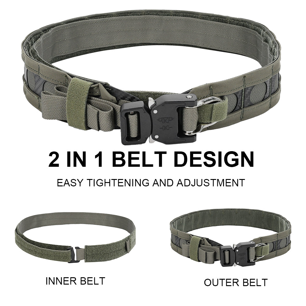 SINAIRSOFT Tactical Bison Belt MOLLE Quick Release D-Ring Buckle Belt