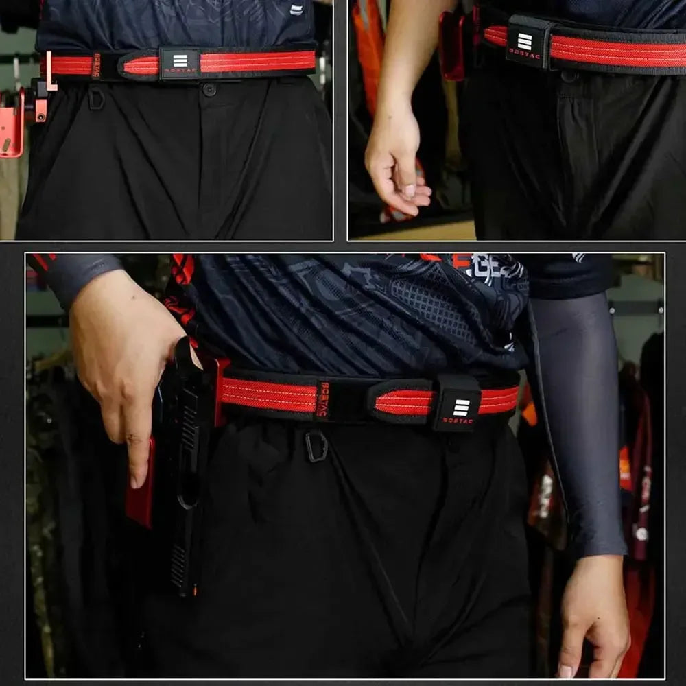 SINAIRSOFT IPSC IDPA حزام رجالي تكتيكي طبقة مزدوجة حزام خصر للمنافسات