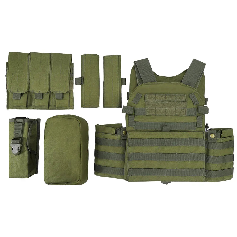 سترة قتالية تكتيكية من SINAIRSOFT، حامل لوحات Molle، معدات هجوم قتالية Airsoft مع حقيبة