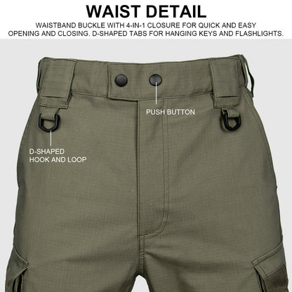 SINAIRSOFT Men's Tactical Work Pants 3D Cut Waterproof Adjustable Waist Conceal Pockets