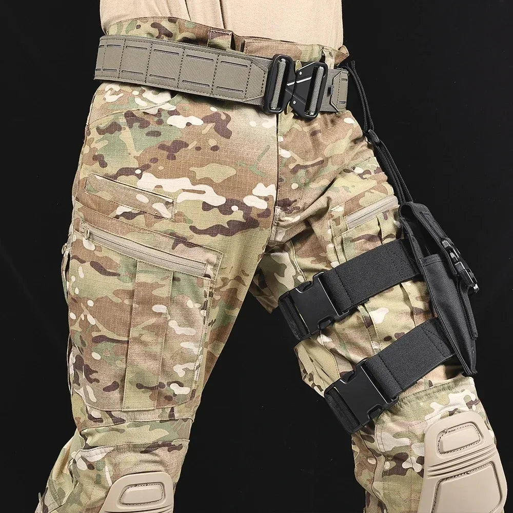 جراب مجلة الساق التكتيكي من SINAIRSOFT، حامل ثلاثي للمجلات، حقيبة فخذ بمشبك