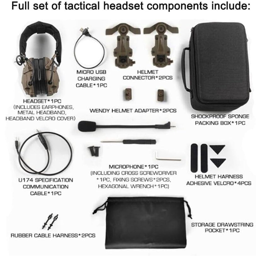 SINAIRSOF Tactical Electronic Headset Bluetooth Silicone Earmuffs Shooting