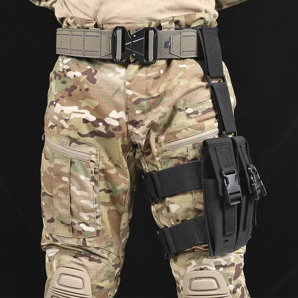 جراب مجلة الساق التكتيكي من SINAIRSOFT، حامل ثلاثي للمجلات، حقيبة فخذ بمشبك