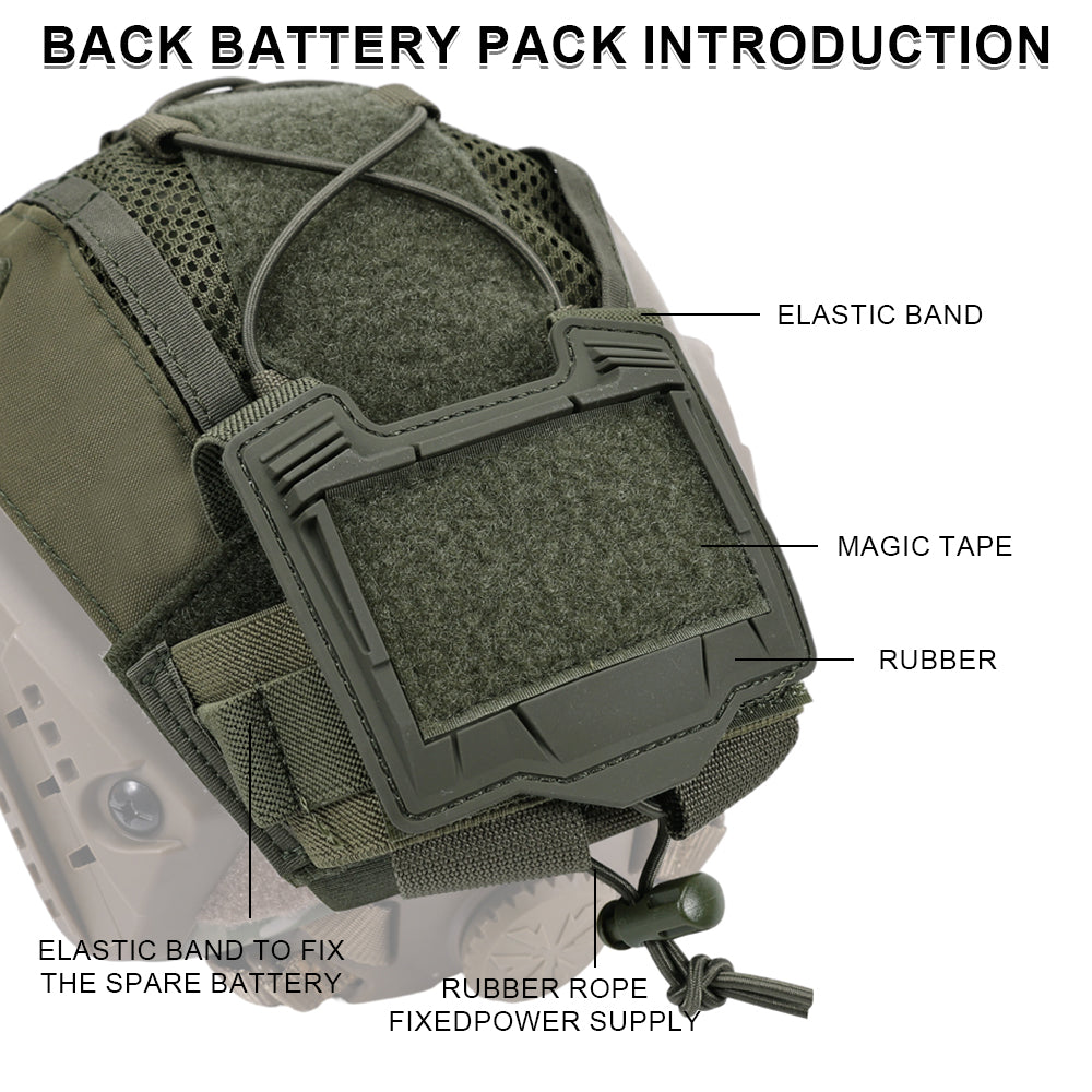 SINAIRSOFT Tactical Helmet Cover For FAST Helmet NVG Battery Pouch