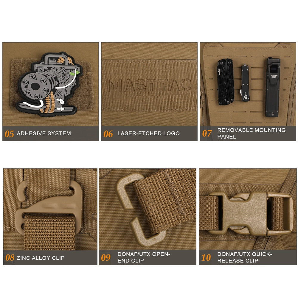 حقيبة ظهر هجومية SINAIRSOFT بقص ليزر MOLLE مقاس 17 بوصة للاستخدام اليومي