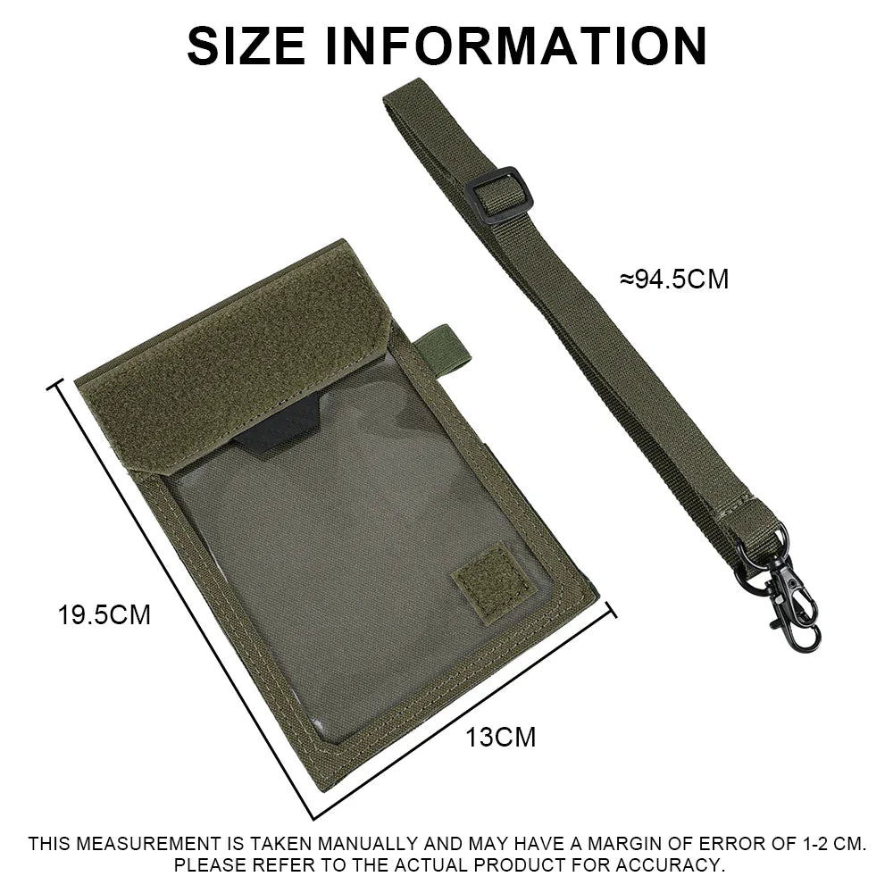 SINAIRSOFT Tactical ID Card Holder Hook & Loop Patch Badge Credit Bag Neck Lanyard Key Ring