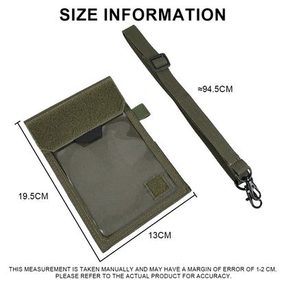 SINAIRSOFT Taktika ID-karta Posedilo Kun Hoko kaj Buklo, Insigna Kredita Sako, Kola Ŝnuro, Ŝlosila Ringo