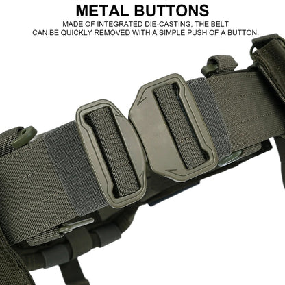 SINAIRSOFT 1000D Nylon Tactical Belt Set with Double Belt 5.56/7.62 Magazine Pouch