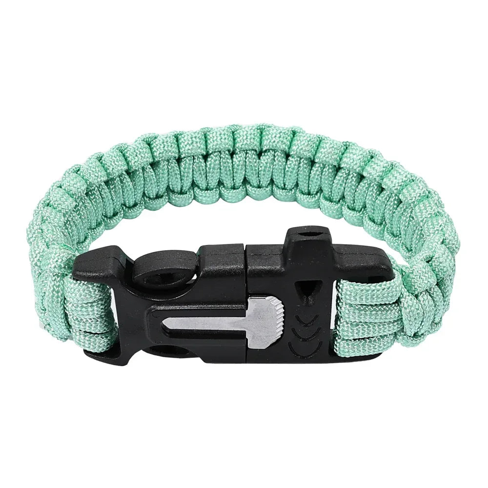 SINAIRSOFT Survival Paracord Bracelet Survival Kit Fire Starter Camping Rope Whistle