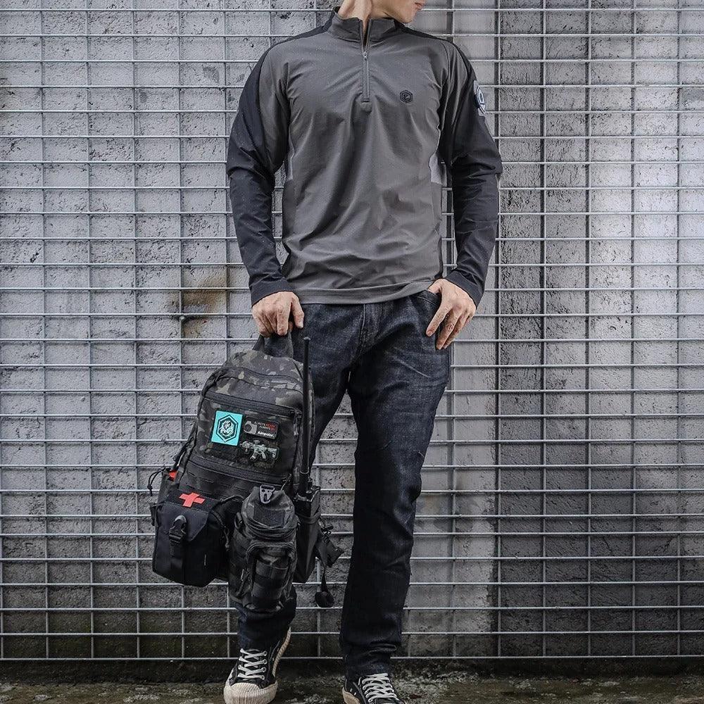 تي شيرت بولو بأكمام طويلة "أبوكاليبس" من Emersongear Blue Label، قمصان يومية
