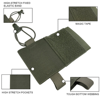 SINAIRSOFT Tactical Side Radio Pouch 2PCS Walkie Talkies Elastic Mag Pouch for Vest