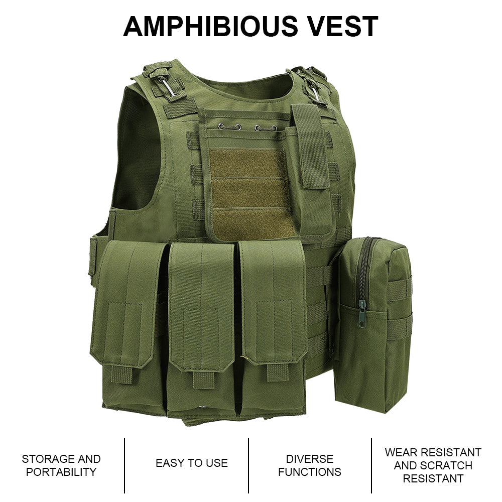 SINAIRSOFT Tactical Vest Molle Combat Assault Plate Carrier for Paintball