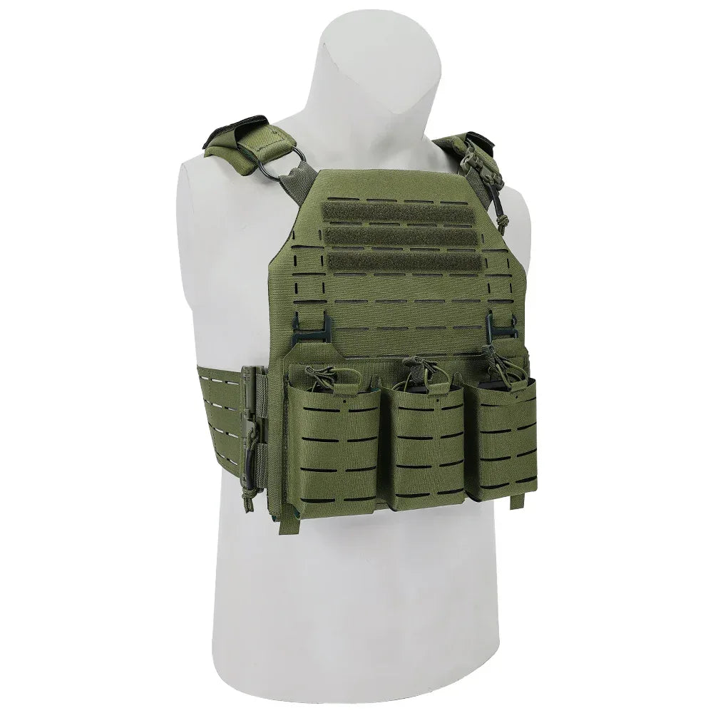 سترة SINAIRSOFT التكتيكية مع تحرير سريع وقص ليزر لثلاث مخازن ذخيرة