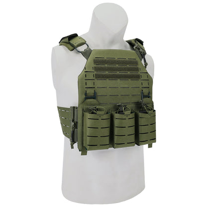SINAIRSOFT Tactical Vest With Quick Release Laser Cut Triple Magazine