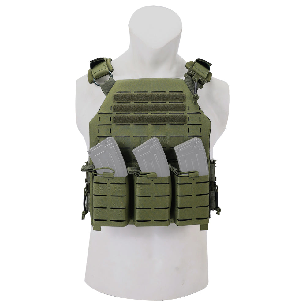 SINAIRSOFT Tactical Vest With Quick Release Laser Cut Triple Magazine
