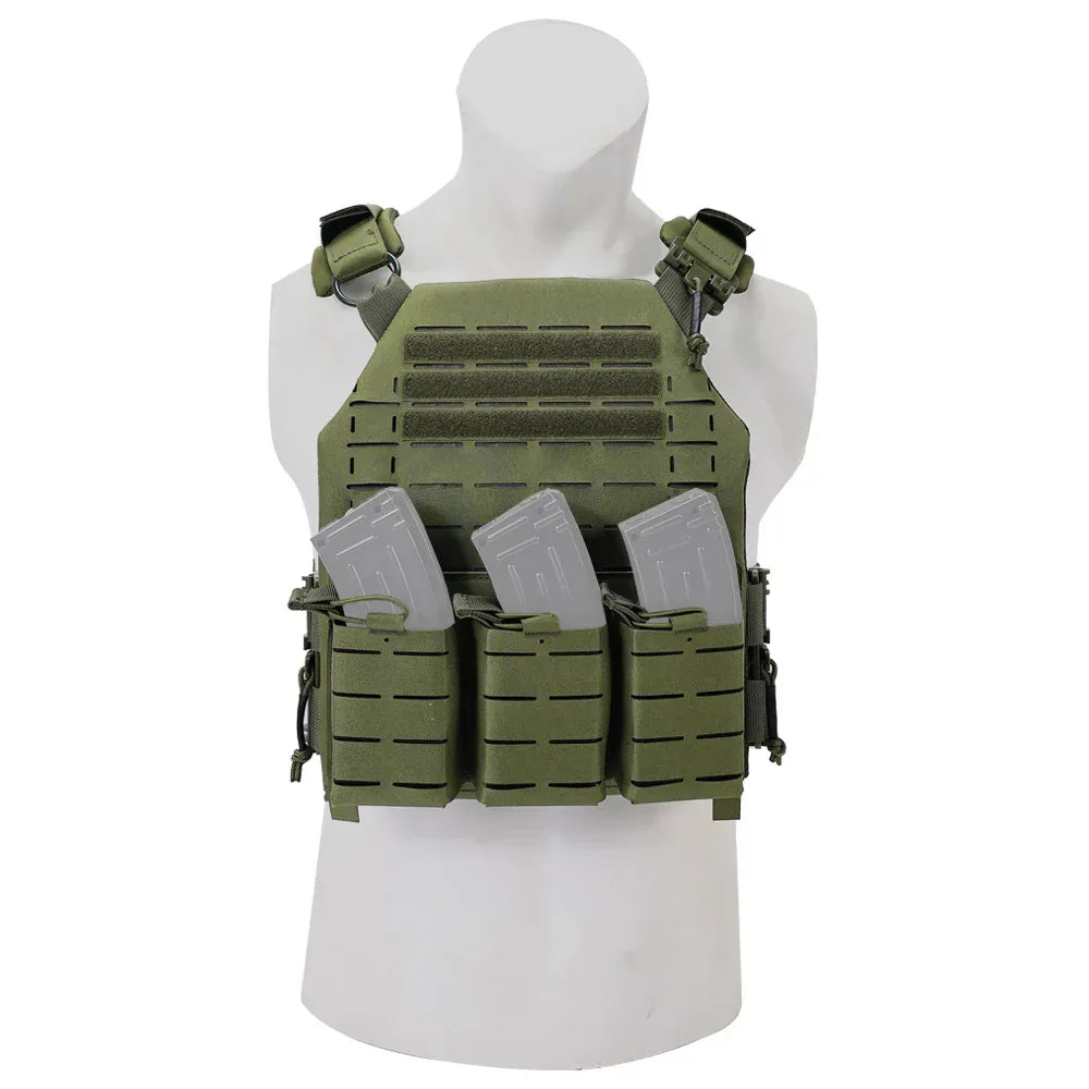سترة SINAIRSOFT التكتيكية مع تحرير سريع وقص ليزر لثلاث مخازن ذخيرة