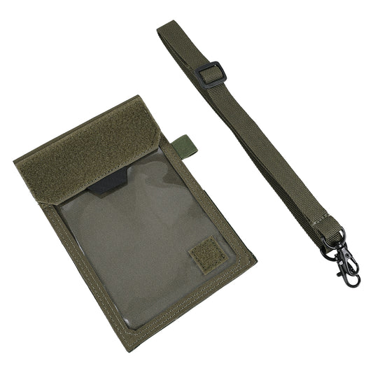 SINAIRSOFT Tactical ID Card Holder Hook & Loop Patch Badge Credit Bag Neck Lanyard Key Ring