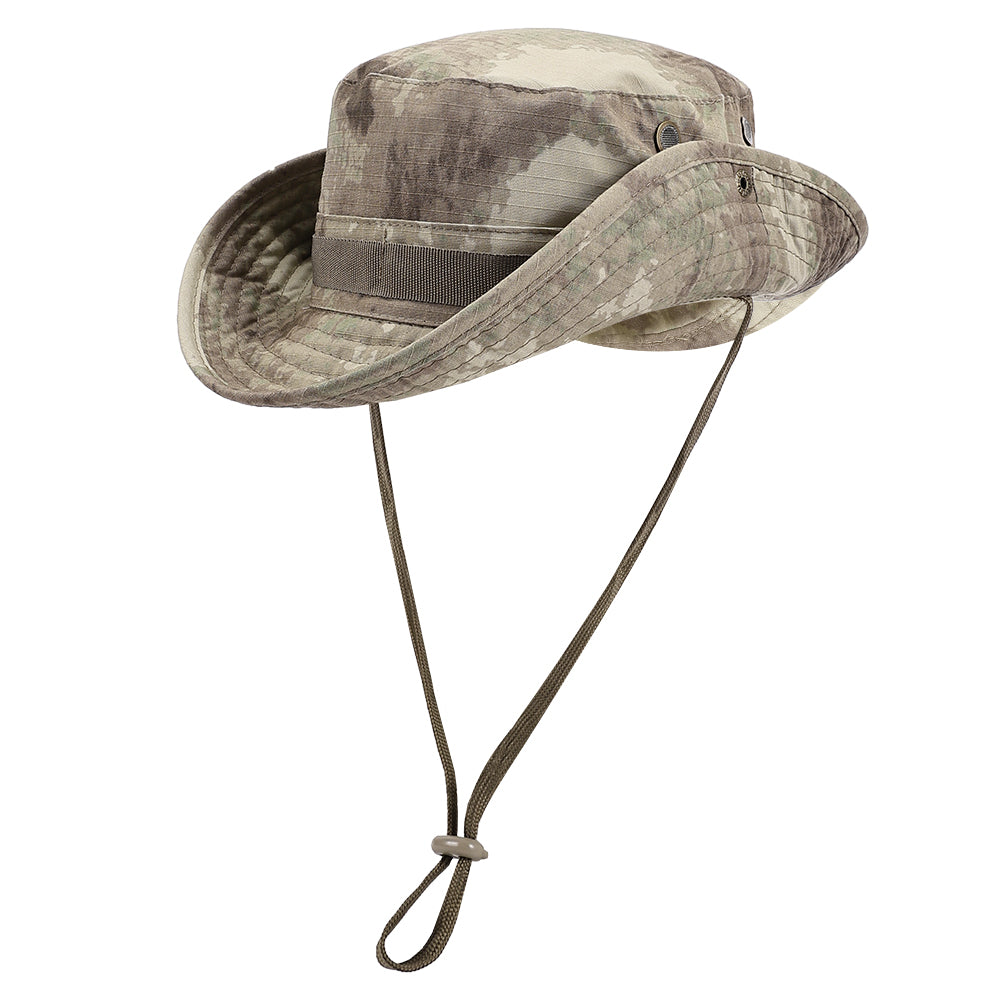 SINAIRSOFT Camo Tactical Boonie Hat, Wide Brim Outdoor Bush Sun Protection Cap