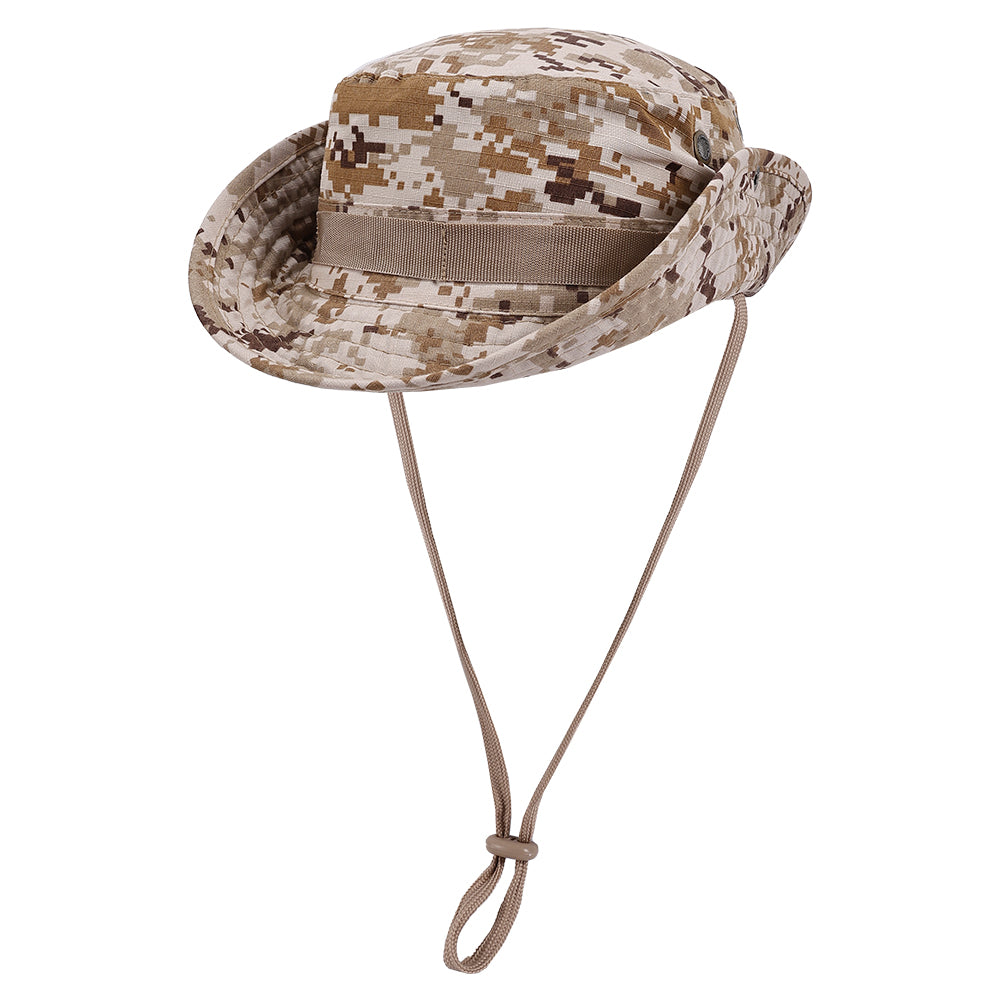 SINAIRSOFT Camo Tactical Boonie Hat, Wide Brim Outdoor Bush Sun Protection Cap
