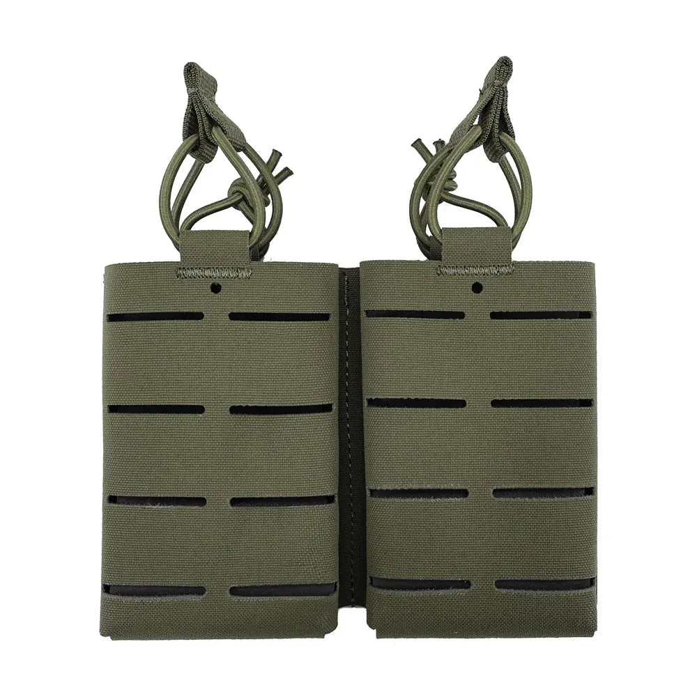 جراب مجلة بندقية تكتيكي مزدوج 5.56 من SINAIRSOFT MOLLE حامل خراطيش MAG بقطع ليزر