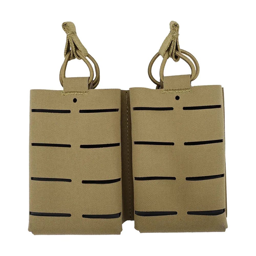 جراب مجلة بندقية تكتيكي مزدوج 5.56 من SINAIRSOFT MOLLE حامل خراطيش MAG بقطع ليزر