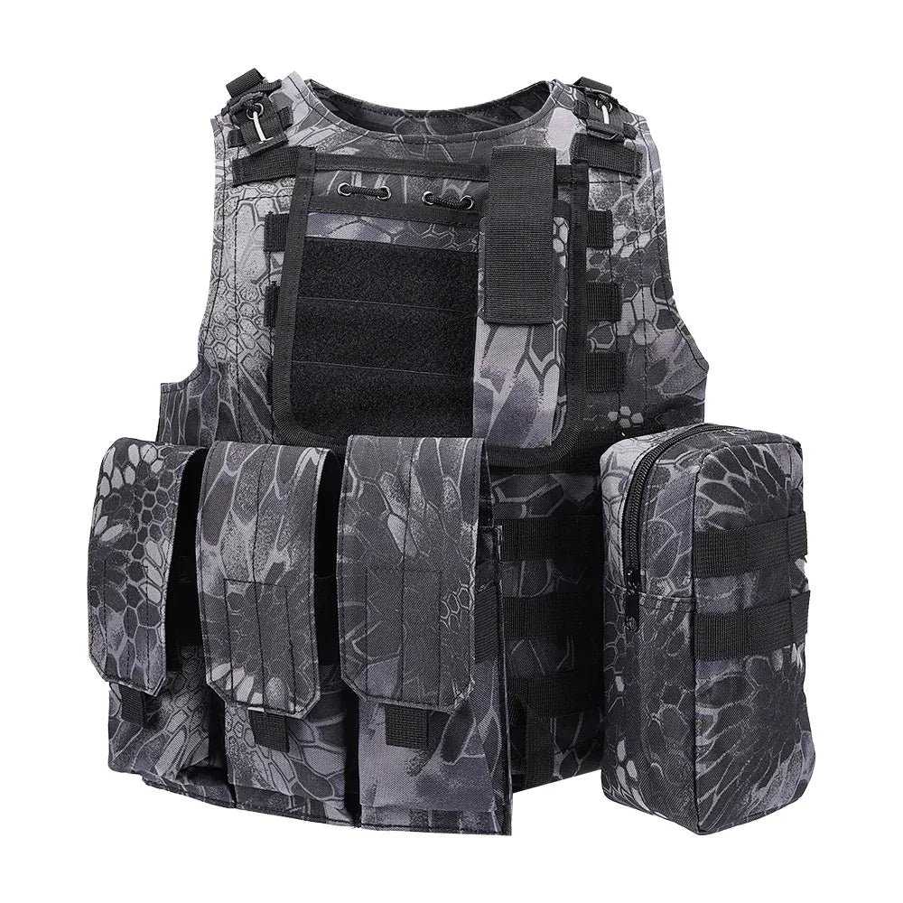 سترة SINAIRSOFT التكتيكية القتالية نظام Molle للقتال وحمل الألواح للعبة كرات الطلاء