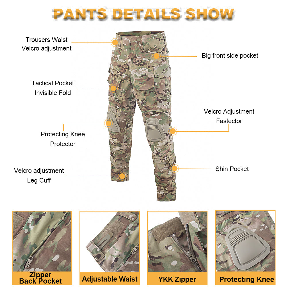 SINAIRSOFT Men's Tactical G3 Camouflage Pants Hunting Clothes