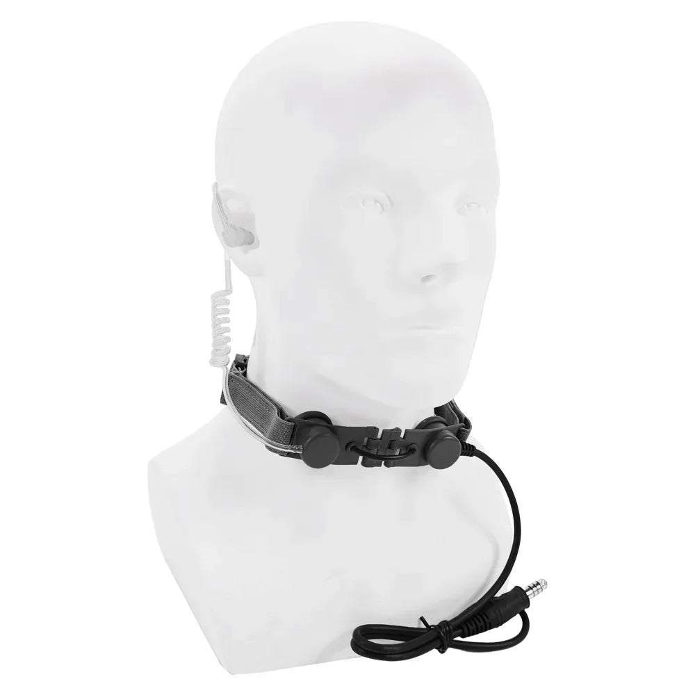 SINAIRSOFT Tactical Throat Vibration Mic Headset Microphone NATO Plug for Radio