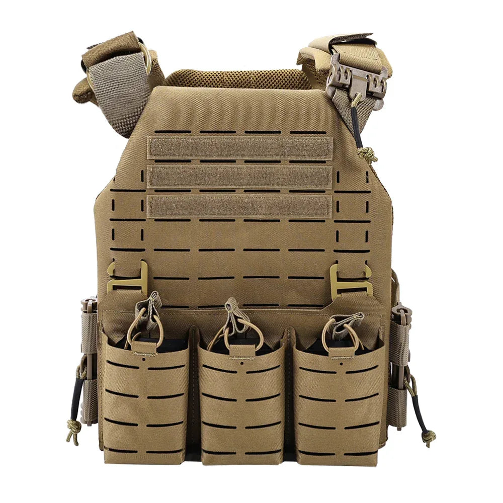 سترة SINAIRSOFT التكتيكية مع تحرير سريع وقص ليزر لثلاث مخازن ذخيرة