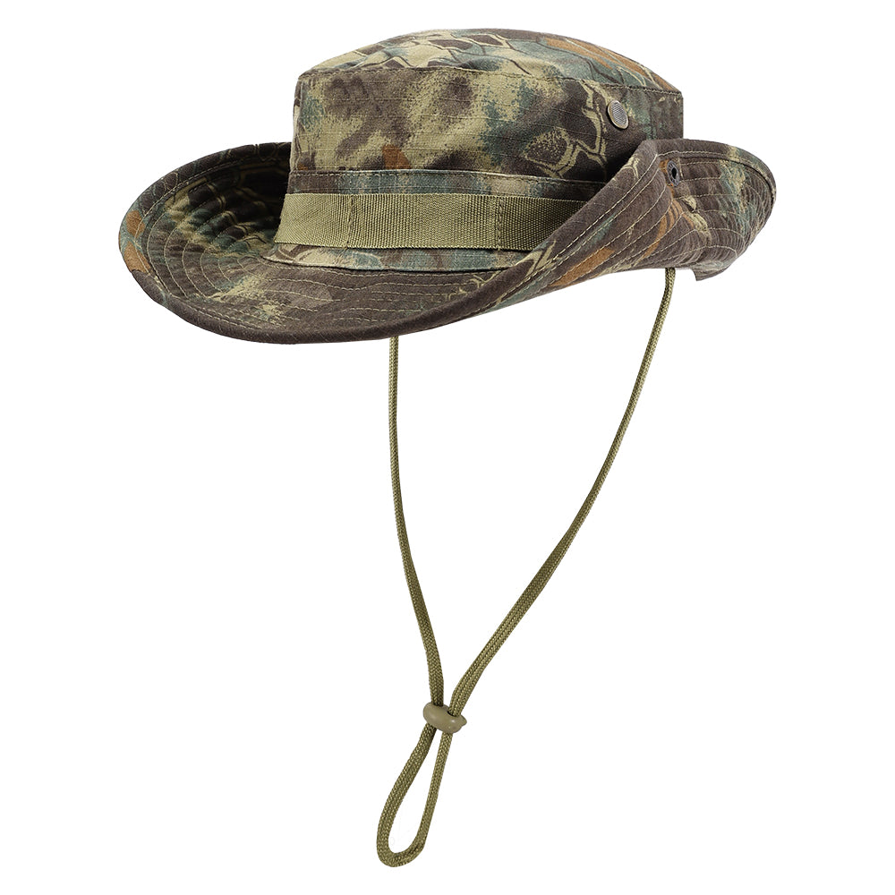 SINAIRSOFT Camo Tactical Boonie Hat, Wide Brim Outdoor Bush Sun Protection Cap