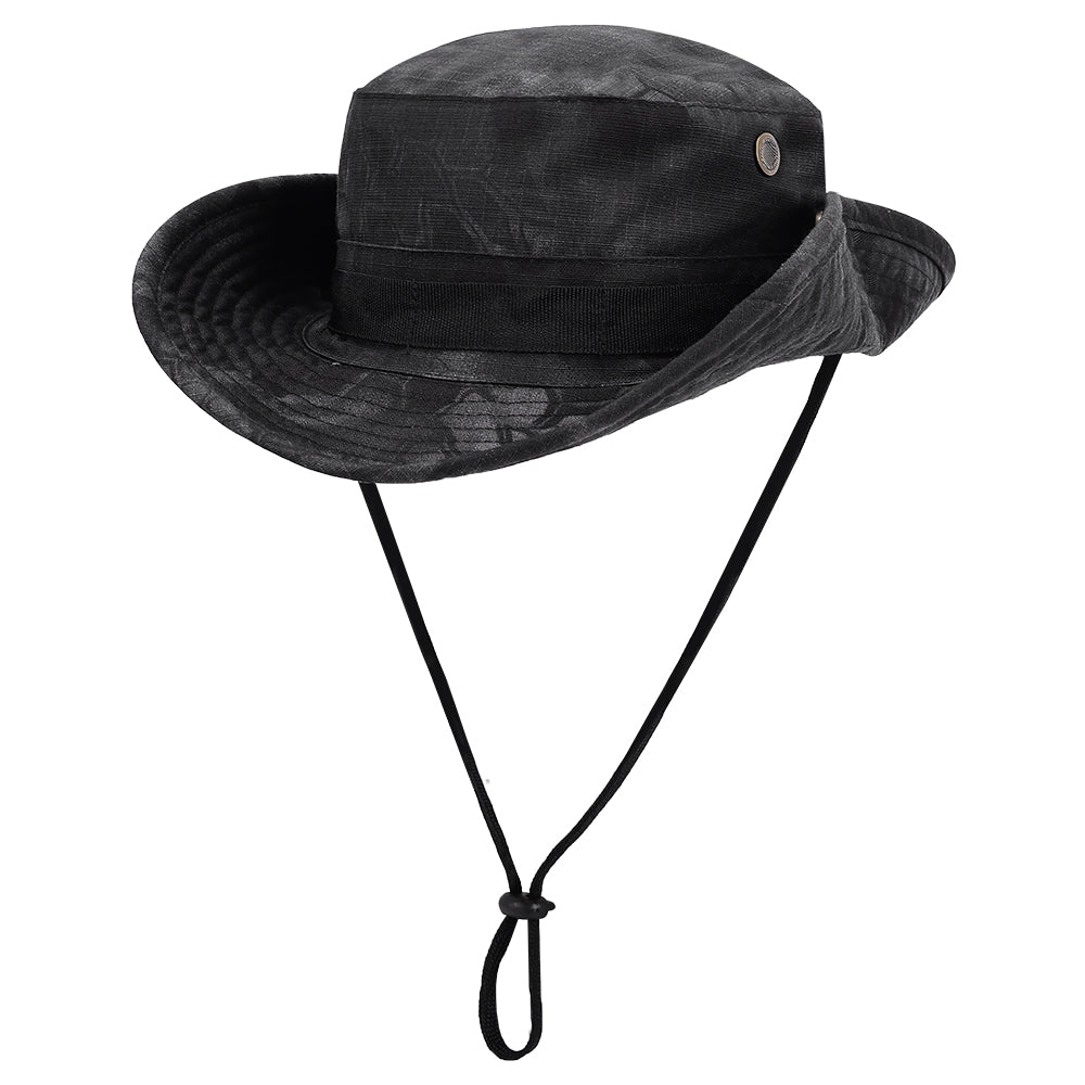 SINAIRSOFT Camo Tactical Boonie Hat, Wide Brim Outdoor Bush Sun Protection Cap