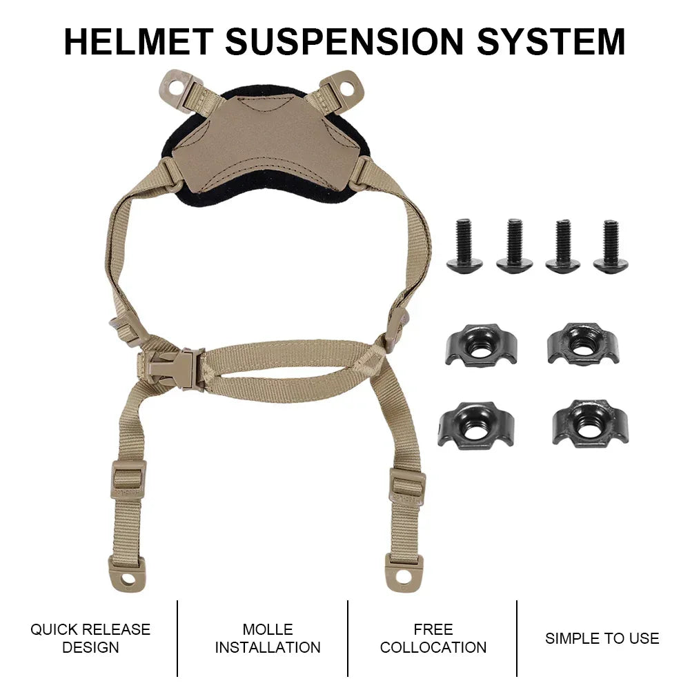 حزام تعليق الخوذة التكتيكية قابل للتعديل SINAIRSOFT Tactical Helmet General Suspension X-Nape
