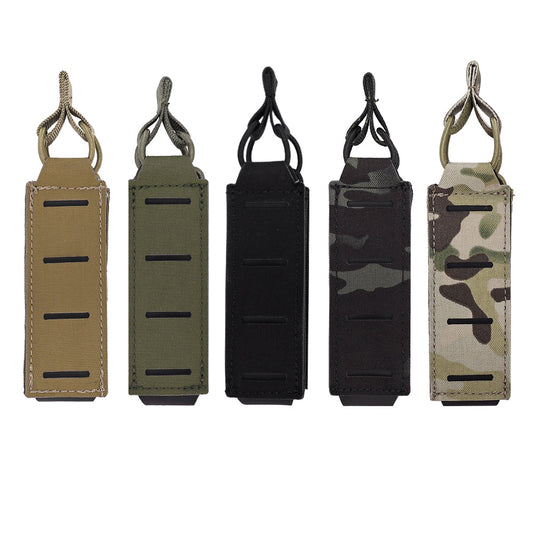 SINAIRSOFT Tactical Molle Pistol 9mm Single Magazine Pouch Flashlight