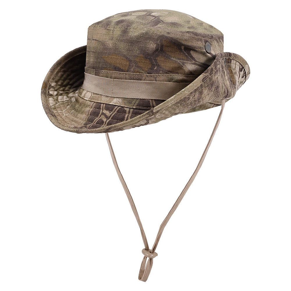 SINAIRSOFT Camo Tactical Boonie Hat, Wide Brim Outdoor Bush Sun Protection Cap