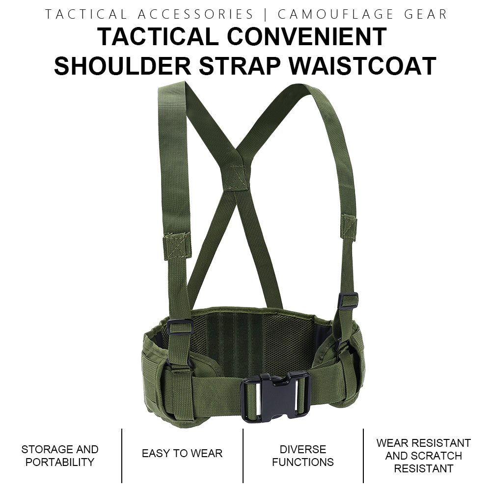 SINAIRSOFT Tactical Molle Waist Padded Belt w/ Suspender Combat Hunting Belts